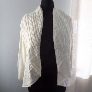Style &Co  Open Front Knit Cozy Cardigan White